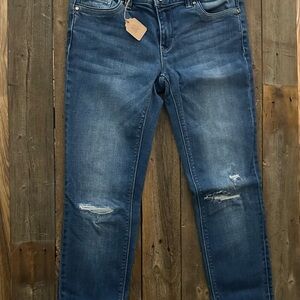 White House Black Market Blue Skinny Jeans Distressed